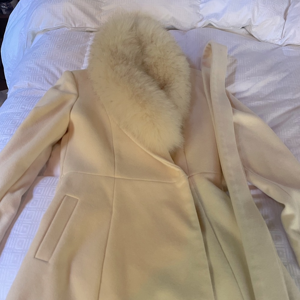 XS Alice Olivia Fur Coat, Detachable Collar